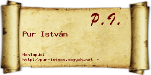 Pur István névjegykártya